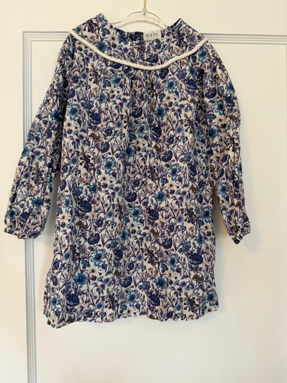 Mabo purple/blue floral long-sleeve dress